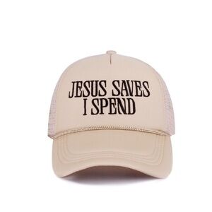 Zenana JESUS SAVES I SPEND MESH TRUCKER CAP